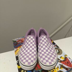 Vans Kids Purple Checkered Slip-On Shoes
